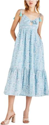 Pepe Jeans London Bloemenprint Jurk Mallory - Dames - Casual kleedjes - Blauw - XS - Kleedjes