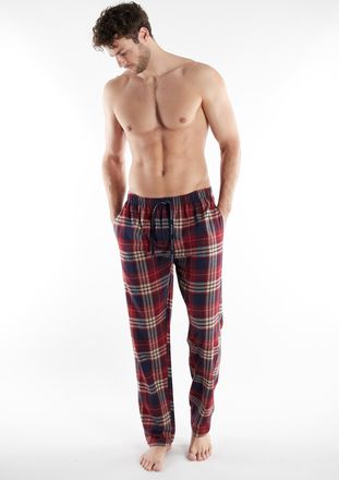 Tom Tailor Pyjamahose TOM TAILOR Rhodos, Herren, Gr. 54, N-Gr, rot (rot, mittel, karo), Flanell, Obermaterial: 100% Baumwolle, lang, Hosen Pyjamahose, mit Karo-M