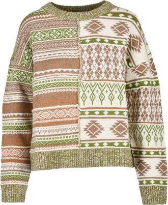 Ballantyne Crew Neck Sweater - Green/Beige