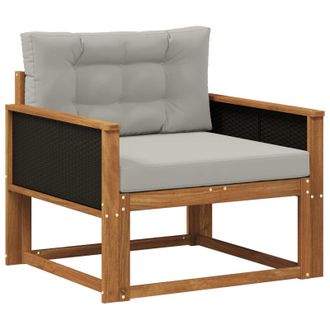vidaXL Sof&aacute; Intermedio De Exterior Madera De Acacia S&oacute;lida Natural Vidaxl