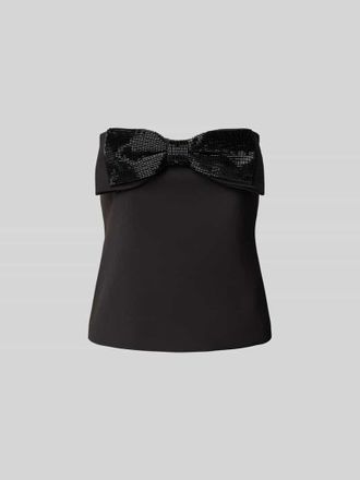 Self Portrait Blusenshirt in Bandeau-Form in Black, Gr&ouml;&szlig;e XL