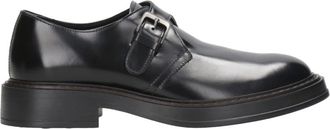 Tod's Schoenen, Heren, Zwart, 43 EU, Zwarte Leren Platte Schoenen met Aangepaste Gesp