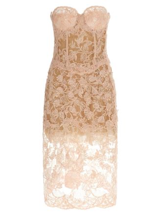 Ermanno Scervino Pink Strapless Midi Dress