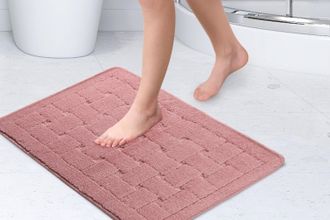 TJ Hughes Orkney - Crosshatch Bath mat in Blush Pink - TJ Hughes