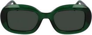 Ferragamo Gancini 51mm Oval Sunglasses in Transparent Green at Nordstrom Rack