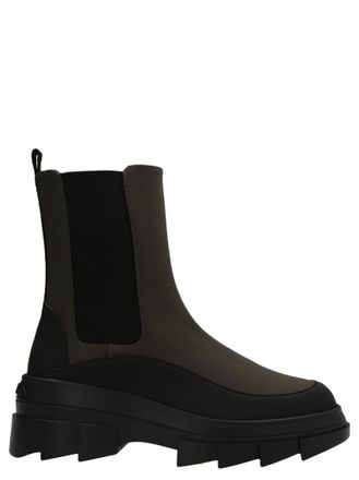 Stuart Weitzman Green Textured Round Toe Boots
