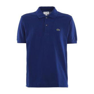 Lacoste Polo Shirts, male, Blue, Size: 2XL Cotton Polo Shirt with Front Logo