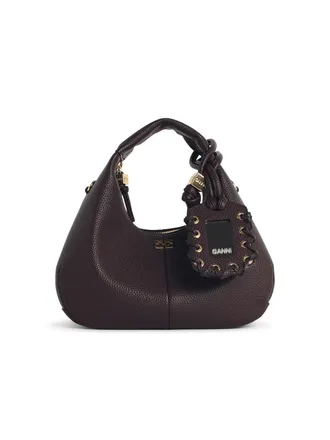 Ganni Brown Eco Lear Mini Hobo Bag