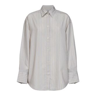 Toteme Oversized Striped Shirt - female - Tot&ecirc;Me - Shirts - White - 2XS - Blouses & Shirts