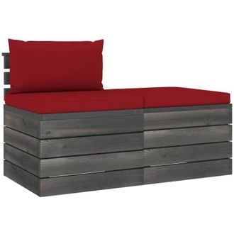 vidaXL 2 Pcs Conjunto De Paletas Con Cojines De Pino Masivos