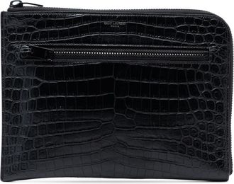 Saint Laurent Pre-owned Saint Laurent Croc Embossed Leather Clutch Ladies 5EEBYS8XLOQMFW3K