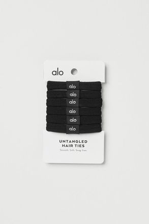 Alo | Untangled Hair Tie 6-Pack in Black