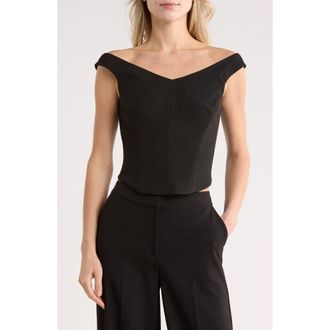 SIMKHAI Emri Off-the-Shoulder Top in Black at Nordstrom Rack, Size 0