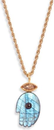 CHILD OF WILD Mystic Hamsa Pendant Necklace in Gold/blue at Nordstrom
