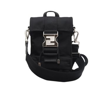 Fendi Black Nylon Leather Sling Bag (Pre-Owned)