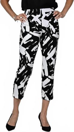 Frank Lyman Design Abstract Cropped Pant In Black