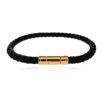 Tom Ford Gevlochten Leren Armband - Heren - Armbanden - Zwart - M - Leer - Accessoires