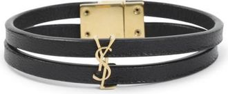 Saint Laurent Black Double Strand Bracelet