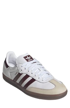 adidas Gender Inclusive Samba OG Sneaker in Ftwr White/Maroon/Gum5 at Nordstrom, Size 10.5 Womens