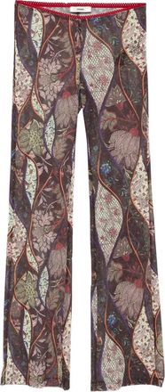 Siedres Pantaloni svasati a fiori - Marrone