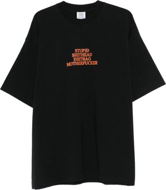 VETEMENTS text-print T-shirt - men - Cotton - S - Black
