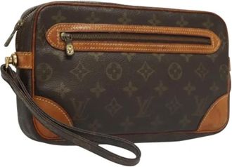 Louis Vuitton Pre-owned Canvas clutches - Dames - Vintage Clutch - Bruin - ONE Size - Leer - Vintage
