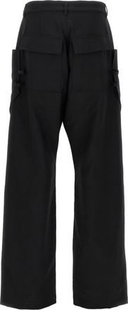 Rick Owens Mens Black Virgin Wool Cargo Pants