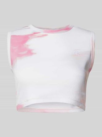 Calvin Klein Jeans Crop Top in Ripp-Optik in Rose, Gr&ouml;&szlig;e L