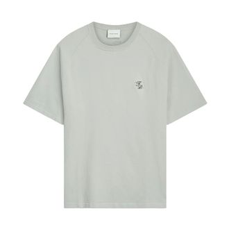 Filling Pieces Tops, Heren, Beige, S, Leer, Gebreid T-shirt Raglan