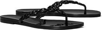 Tory Burch Gemini Link Jelly Flip Flop in Black at Nordstrom, Size 10