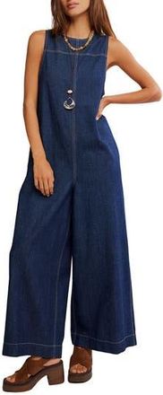 Free People Do No Wrong Denim Jumpsuit in Chemisty at Nordstrom Rack, Size Medium