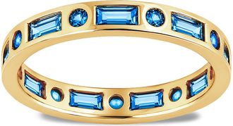 Sterling Forever Sterling Silver Aquamarine CZ Ethel Ring