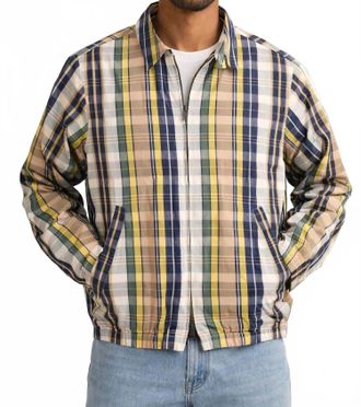 Todd Snyder Madras Club Jacket In Plaid Navy Yellow