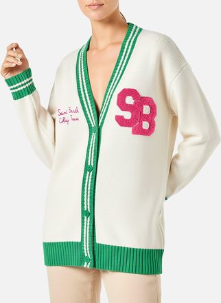 MC2 Saint Barth Woman White Cardigan With Embroidery