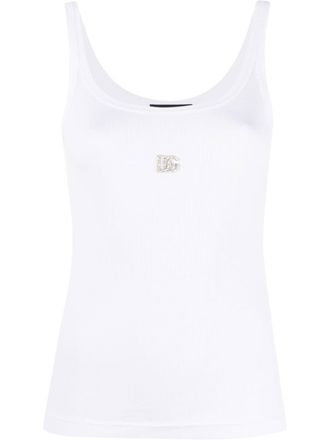 Dolce & Gabbana DG crystal-embellished tank top - White