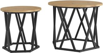 vidaXL Side Table 2 pcs Artisan oak 50 x 50 x 40 cm Vidaxl