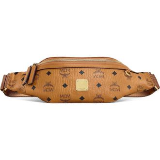 MCM Fursten Belt Bag in Visetos in Cognac at Nordstrom