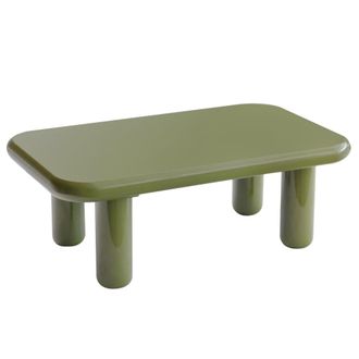 Oviala Mesa de centro rectangular de 100 cm en MDF lacado en verde oliva