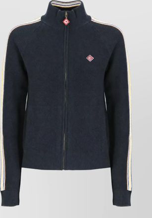 Casablanca cotton wool high neck zip sweatshirt