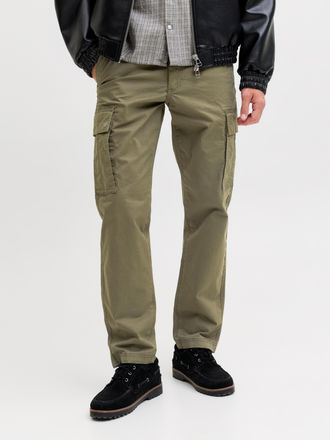 Jack & Jones Cargohose JACK & JONES JPSTKANE FRANK CARGO NOOS, Herren, Gr. 29, L&auml;nge 34, olive night, Web, Obermaterial: 98% Baumwolle, 2% Elasthan, unifarben, rel