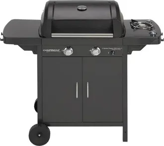 Campingaz 2 Series D Barbecue a Gas Serie 2 Classic EXS Vario a 2 fuochi, Potenza 7,5 kW, Griglia e Piastra in ghisa, 1 Tavolo Laterale, 10 Litri