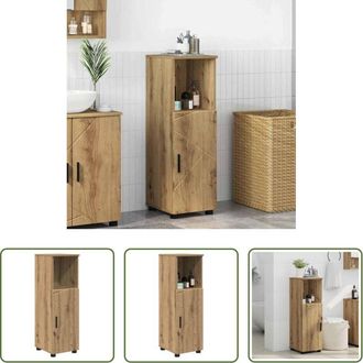 vidaXL Armadietto in legno - Mobile da Bagno con porta Rovere artigianale 30 x 35 x 95 cm