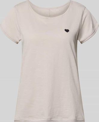 Christian Berg T-Shirt mit Stitching und Rundhalsausschnitt in Mud, Gr&ouml;&szlig;e XXL