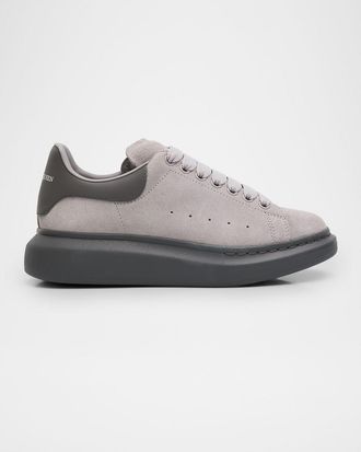 Alexander McQueen Mens Oversized Suede Low-Top Sneakers