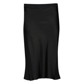 Ami Midi Skirts, female, Black, Size: XS Satin-Effect Midi Skirt