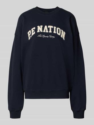 P.E Nation Relaxed Fit Sweatshirt mit Rundhalsausschnitt in Dunkelblau, Größe XL