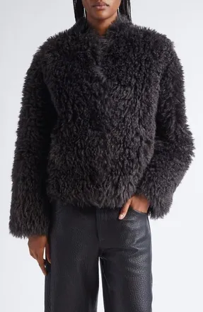 Stand Studio Faux Shearling Jacket in Smoke Grey at Nordstrom, Size 10 Us