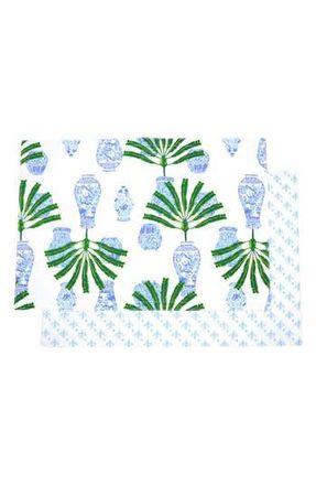 8 Oak Lane Ginger Palm Set of 4 Placemats in Blue at Nordstrom Rack