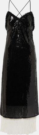 Xu Zhi Sequined organza midi dress