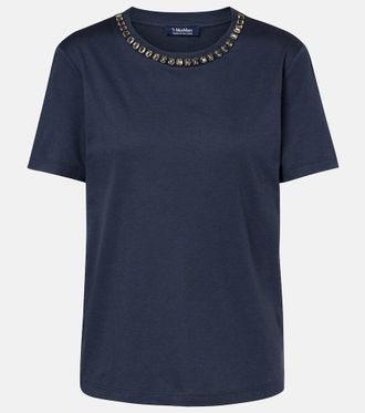 Max Mara Bingo embellished cotton-blend T-shirt